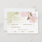 Cartons Réponse jolies fleurs roses feuilles vertes botanique (Devant)