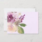 Cartons Réponse Jolies fleurs violettes | Mariage (Dos)