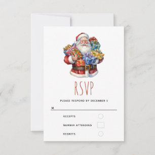 Cartons Réponse Jolly Santa Claus En Suit Rouge