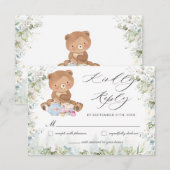 Cartons Réponse Jote Teddy Bear Chic High Tea Party Baby shower (Devant / Derrière)