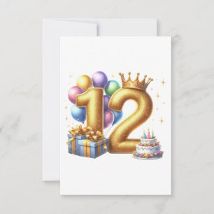 Cartons Réponse Joyeux 12e anniversaire