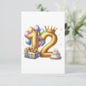 Cartons Réponse Joyeux 12e anniversaire (Debout devant)