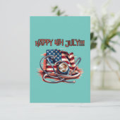 Cartons Réponse Joyeux 4 juillet, médical, stéthoscope (Debout devant)