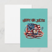 Cartons Réponse Joyeux 4 juillet, médical, stéthoscope (Devant / Derrière)