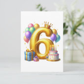 Cartons Réponse Joyeux 6e Anniversaire (Debout devant)