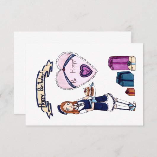 Cartons Réponse Joyeux anniversaire (Devant / Derrière)