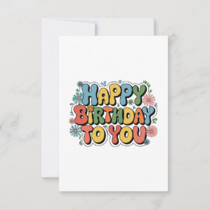 Cartons Réponse Joyeux Anniversaire Floral Groovy