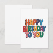Cartons Réponse Joyeux anniversaire rétro (Devant / Derrière)