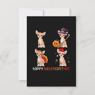 Cartons Réponse Joyeux Hallothanksmas mignonne sorcière Turquie Sa