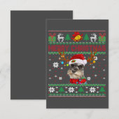 Cartons Réponse Joyeux Noël Chien moche Schnauzer Santa Hat (Devant / Derrière)