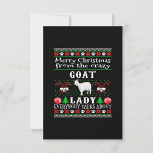 Cartons Réponse Joyeux Noël Goat Lady Vilain Cadeau