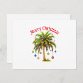 Cartons Réponse Joyeux Noël Palm Tree Light Hawaiian Tropical (Devant / Derrière)