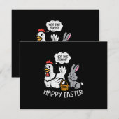 Cartons Réponse Joyeux Poulets Lapin De Pâques Pas Encore Plus Drô (Devant / Derrière)
