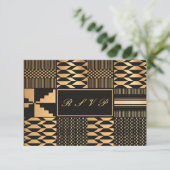 Cartons Réponse Kente noir et or (Debout devant)