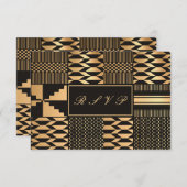 Cartons Réponse Kente noir et or (Devant / Derrière)