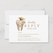 Cartons Réponse Kintsugi Floral Tooth Graduation Party (Devant)