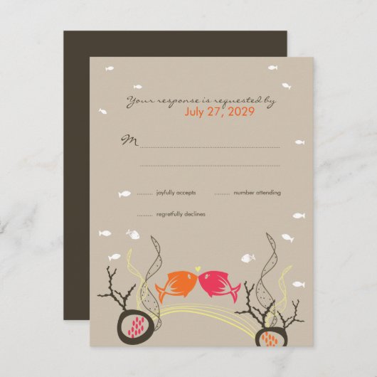 Cartons Réponse Kisser Poissons Corals Plage Whimsical mignon Mari (Devant / Derrière)