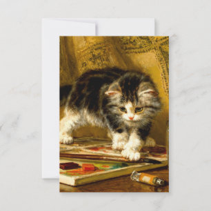 Cartons Réponse Kitten avec peinture et brosses