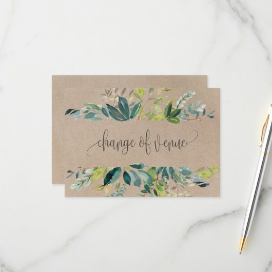 Cartons Réponse Kraft Foliage Changement de lieu Fiche détaillée (Devant/Arrière en situation)