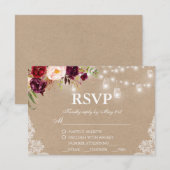 Cartons Réponse Kraft Rustique Mariage éclaire les jarres de dente (Devant / Derrière)