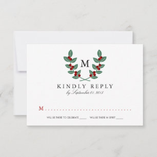 Cartons Réponse La Collection de mariage Monogram Berry Bush - RSV