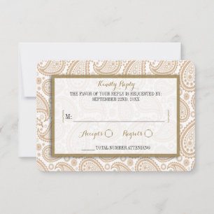 Cartons Réponse La collection Mariage moderne de Paisley - Brown