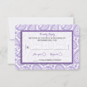 Cartons Réponse La collection Mariage moderne Paisley - Purple