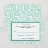 Cartons Réponse La collection Mariage moderne Paisley - Vert (Devant / Derrière)
