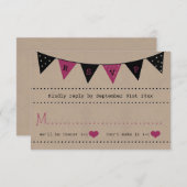 Cartons Réponse La collection moderne de Mariages à bascule rose (Devant / Derrière)