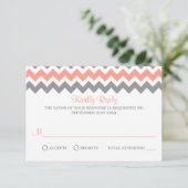 Cartons Réponse La collection moderne de Mariages Chevron - rose e (Debout devant)