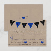 Cartons Réponse La collection moderne de Mariages de Bunting Bleu (Devant / Derrière)