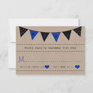 Cartons Réponse La collection moderne de Mariages de Bunting Bleu
