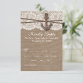 Cartons Réponse La collection Rustique de Mariages d'Ancres nautiq (Debout devant)