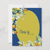 Cartons Réponse La Dolce Vita Citrus Luxe Blue Gold Wedding Reply (Devant)