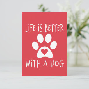 Cartons Réponse La vie est meilleure avec un chien - Amoureux des