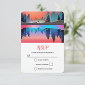 Cartons Réponse Lac d'hiver pittoresque avec Noël aux cerfs (Debout devant)