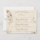 Cartons Réponse laine botanique lunaire mariage romantique boho (Devant)