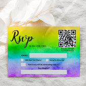 Cartons Réponse L'amour est amour aquarelle arc-en-ciel mariage qr