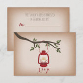 Cartons Réponse Lanterne de camping rouge inspirée par Cardstock R (Devant / Derrière)