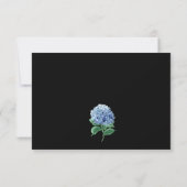 Cartons Réponse Lanterne Hydrangea Bleue Mariage Bohème Noir (Dos)