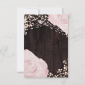 Cartons Réponse Lanterne Lumineuse Rustique bébé rose Roses Mariag (Dos)