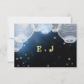 Cartons Réponse Lanternes en papier de la marine Mariage de nuit s (Dos)