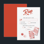 Cartons Réponse Las Vegas Casino Destination Mariage Rouge<br><div class="desc">Un design mariage à thème unique dessiné à la main par Las Vegas Casino. Destination moderne Las Vegas, Nevada thème mariage avec cartes à jouer, casino de jeux d'argent illustrations à thème. Un design de carte de réponse RSVP de mariage Las Vegas rouge et blanc idéal pour les mariages de...</div>
