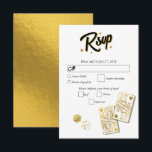 Cartons Réponse Las Vegas Casino Destination Wedding Gold<br><div class="desc">Un design mariage à thème unique dessiné à la main par Las Vegas Casino. Destination moderne Las Vegas, Nevada thème mariage avec cartes à jouer, casino de jeux d'argent illustrations à thème. Un faux or Las Vegas mariage RSVP carte réponse design idéal pour les mariages de casino à thème. Des...</div>