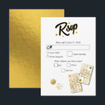 Cartons Réponse Las Vegas Casino Destination Wedding Gold<br><div class="desc">Un design mariage à thème unique dessiné à la main par Las Vegas Casino. Destination moderne Las Vegas, Nevada thème mariage avec cartes à jouer, casino de jeux d'argent illustrations à thème. Un faux or Las Vegas mariage RSVP carte réponse design idéal pour les mariages de casino à thème. Des...</div>