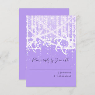 Cartons Réponse Lavande bat mitzvah blanc brillant