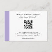 Cartons Réponse Lavande numérique moderne violet Mariage de code Q (Devant)