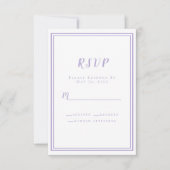 Cartons Réponse Lavender Elegant Minimalist Wedding  (Devant)