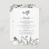 Cartons Réponse Lavender Fleur sauvage Greenery Mariage Détails Ca (Devant / Derrière)