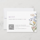 Cartons Réponse Lavender Spring Wildflower Meadow Wedding QR Code (Devant)